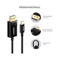 Cable UGREEN USB-C Macho a Displayport macho 4K 15 Metros MM139